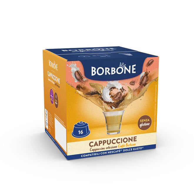 16 Capsules Borbone CAPPUCCIONE (Cappuccino) - Compatibles Nescafè® * Dolce Gusto® *