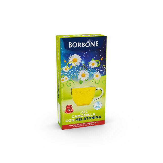 10 Capsules Borbone TISANE CAMOMILLE ET MÉLATONINE - Compatibles Nespresso®*