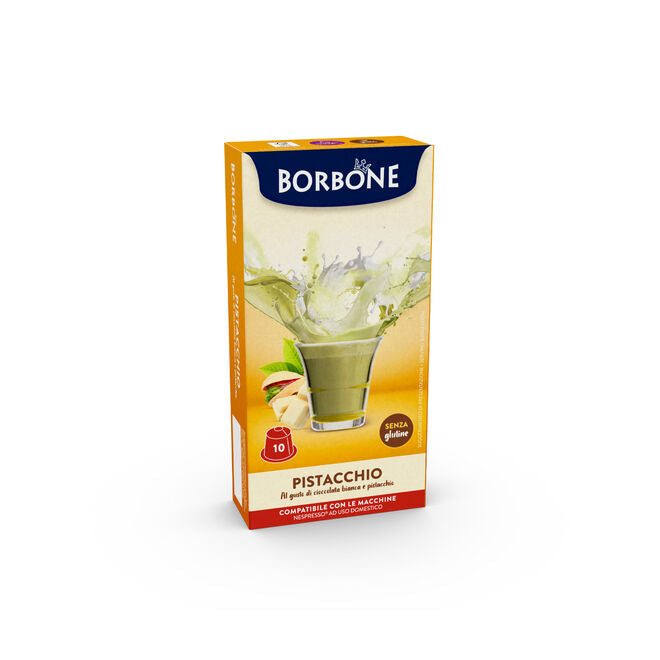 10 Capsules Borbone "PISTACCHIO" (Chocolat Blanc et Pistache) - Compatibles Nespresso®