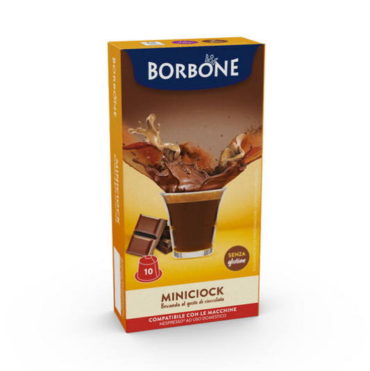 10 Borbone-Kapseln mit Schokoladengeschmack „MINICIOCK“ – Nespresso®-kompatibel