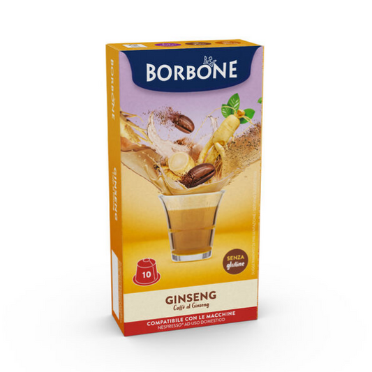 10 Borbone-Kaffeekapseln mit GINSENG – Nespresso®-kompatibel