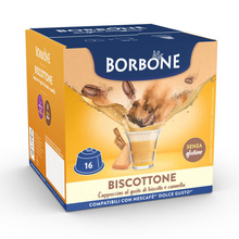 Load image into Gallery viewer, 16 Capsules Borbone &quot;BISCOTTONE&quot; (Cappuccino Et Biscuit) - Compatibles Nescafè® * Dolce Gusto® *
