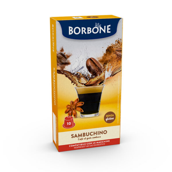 10 Borbone „SAMBUCHINO“-KAFFEE- UND SAMBUCA-Kapseln – Nespresso®-kompatibel