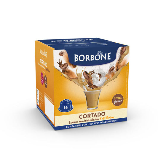 16 Capsules Borbone CORTADO (Café Macchiato) - Compatibles Nescafè® * Dolce Gusto® *