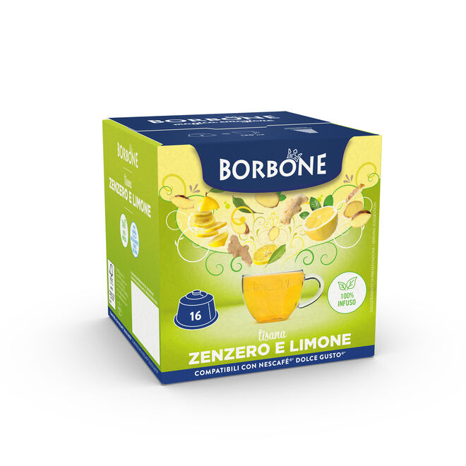 16 Capsules Borbone Pour TISANE GINGEMBRE ET CITRON - Compatibles Nescafè®* Dolce Gusto®